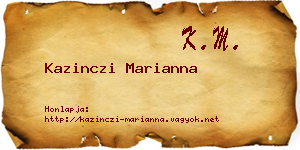 Kazinczi Marianna névjegykártya