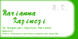 marianna kazinczi business card